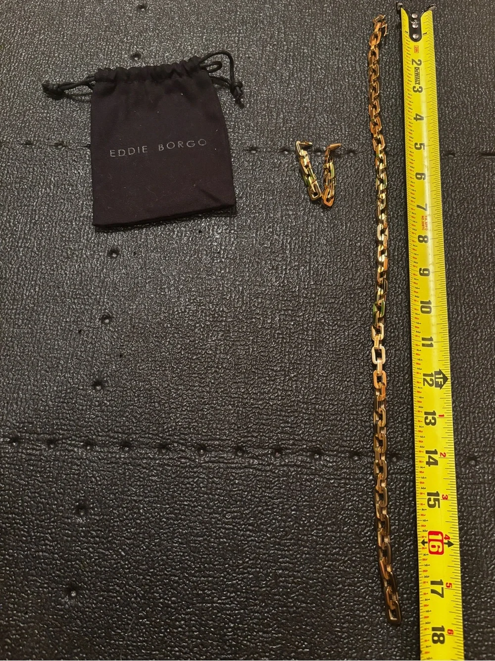 Eddie Borgo Supra Link 12K Gold Plated Necklace & Drop Earrings Set